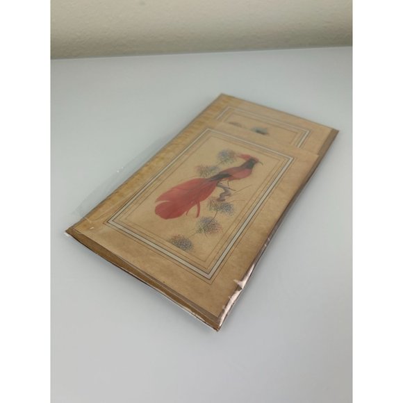 Vintage Feather Bird Art Pieces Set of 2,Red & Blue Animal Home Wall Art 5x7 - Picture 12 of 12